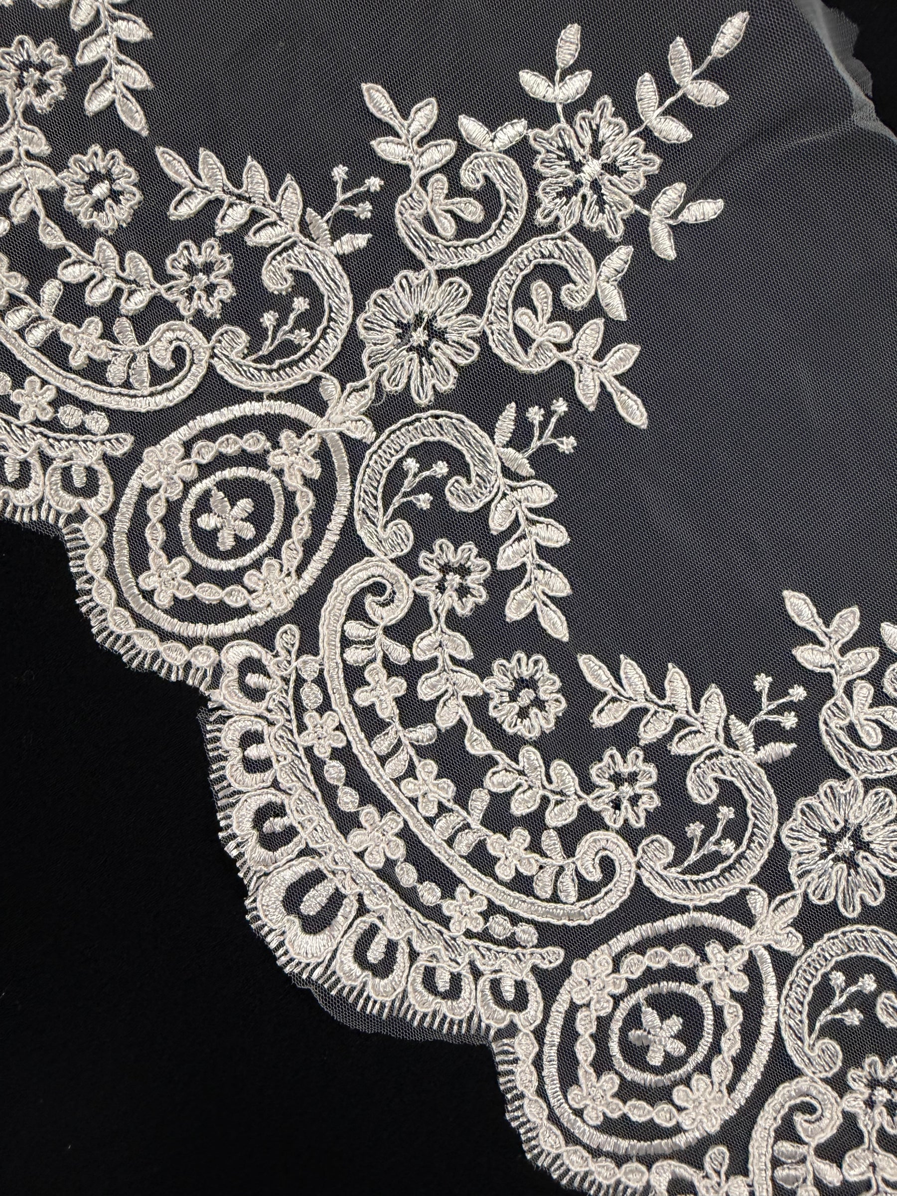 Garniture en dentelle cordée rose coquillage - T623