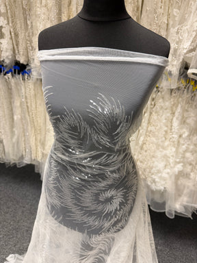 Dentelle à paillettes ivoire - EB3031