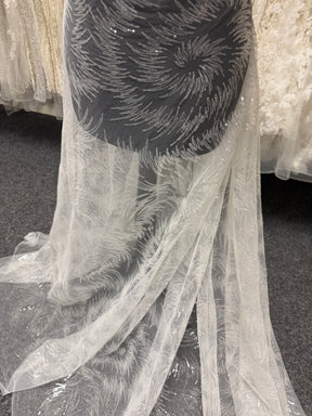 Dentelle à paillettes ivoire - EB3031