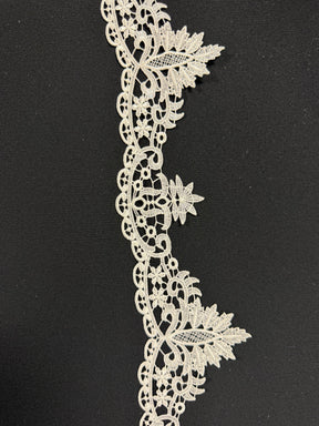 Ganse en dentelle guipure ivoire - T687