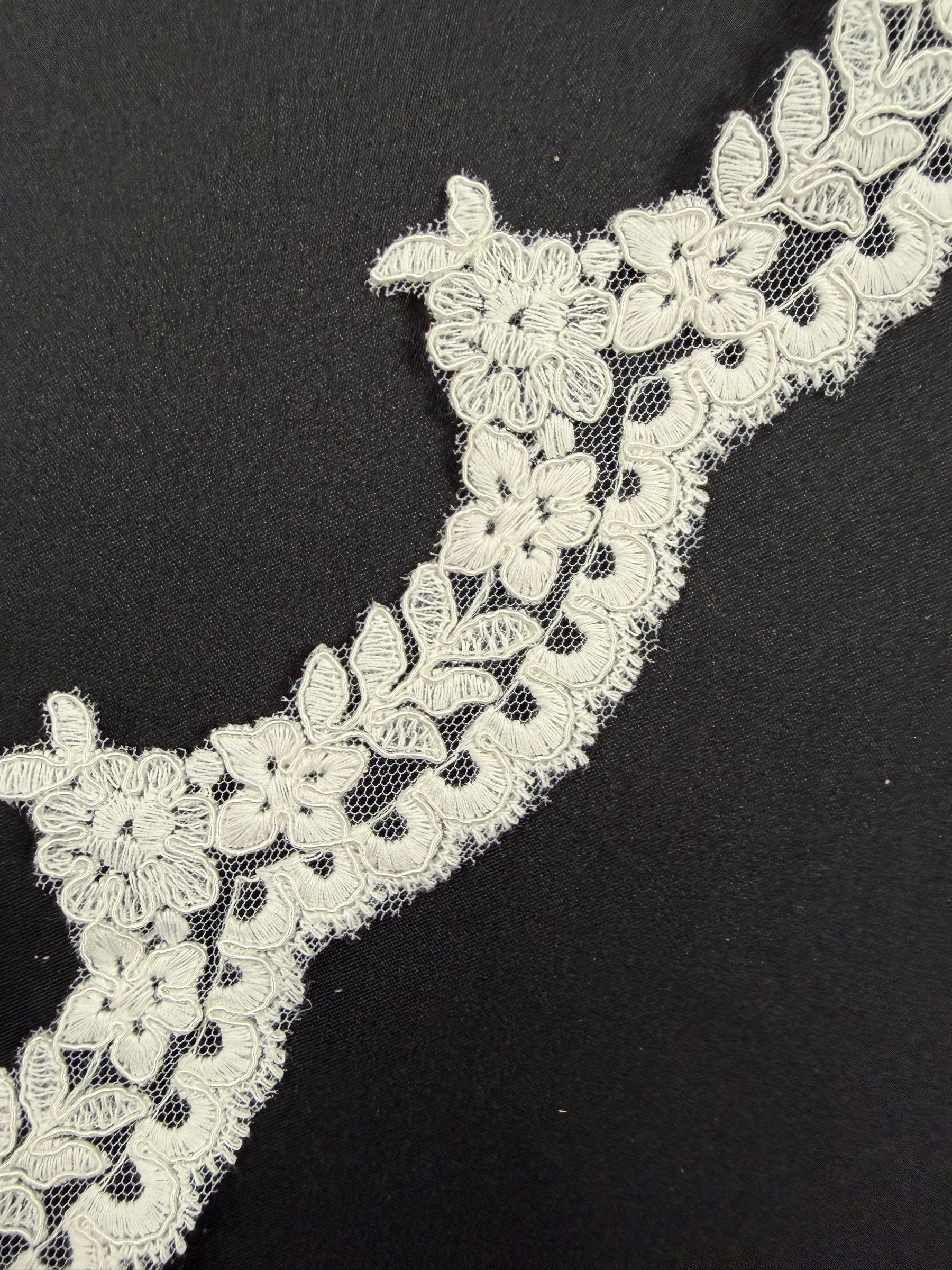 Bordure en dentelle festonnée ivoire - T662