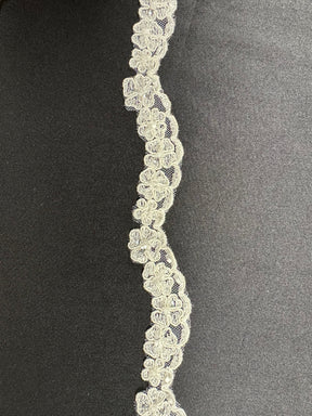 Bordure en dentelle ivoire perlée et cordée - Nimble