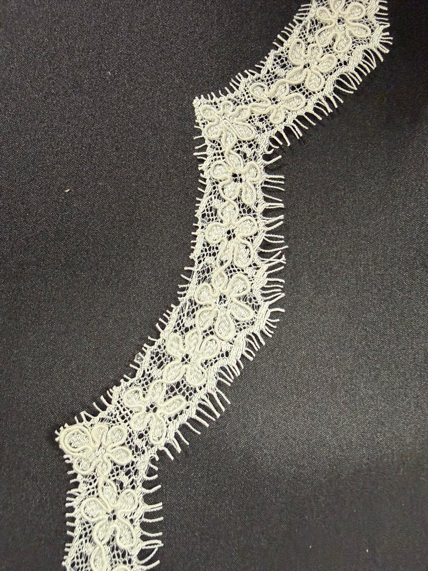 Bordure en dentelle cordée ivoire - T683