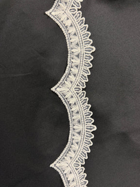 Galon de dentelle à sequins ivoire - T931