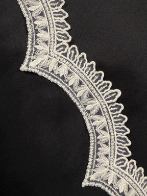 Galon de dentelle à sequins ivoire - T931