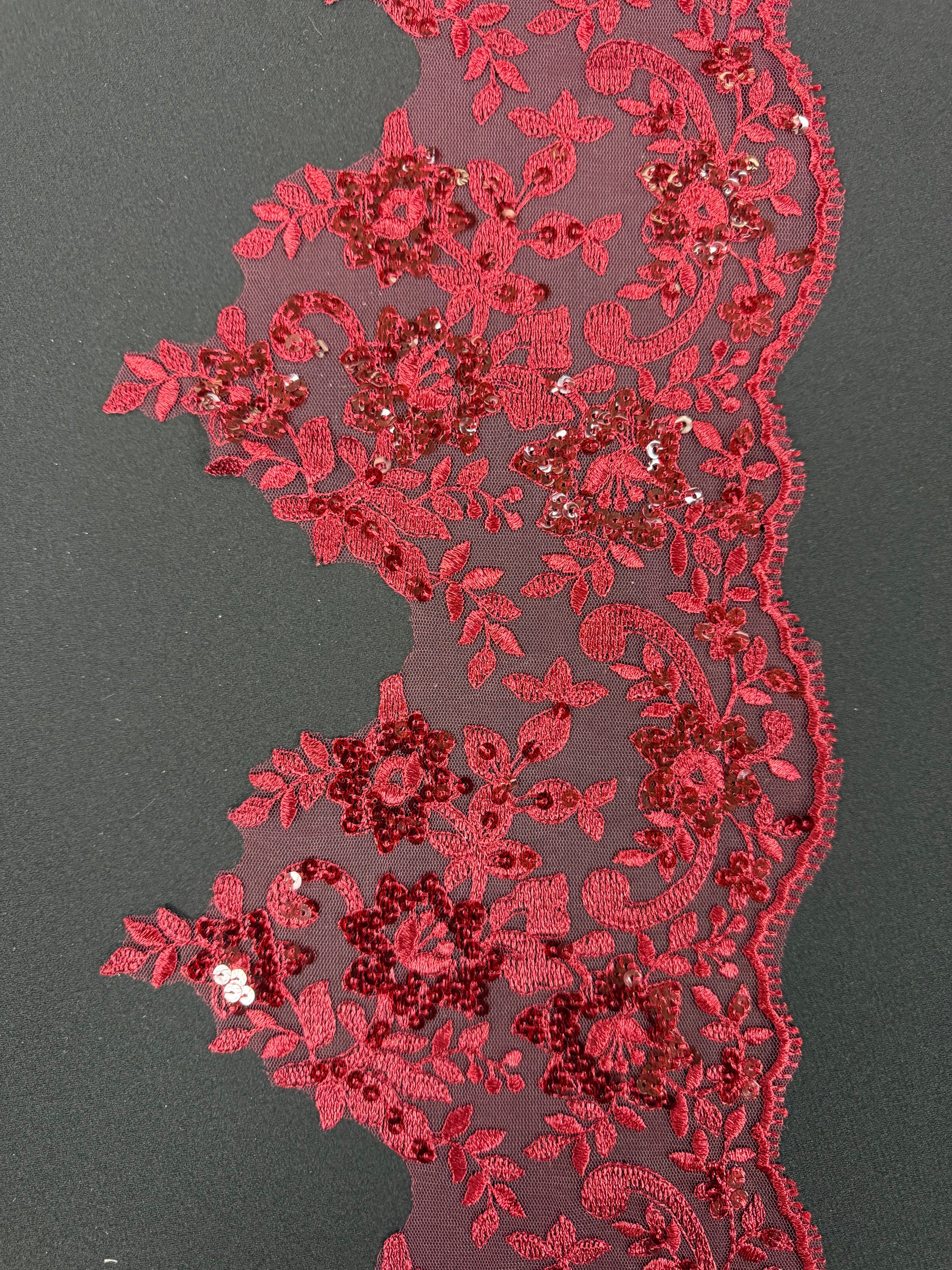 Bordure à sequins lie-de-vin - T661
