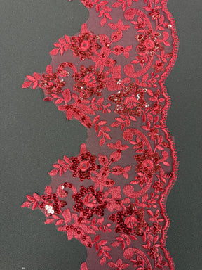 Bordure à sequins lie-de-vin - T661