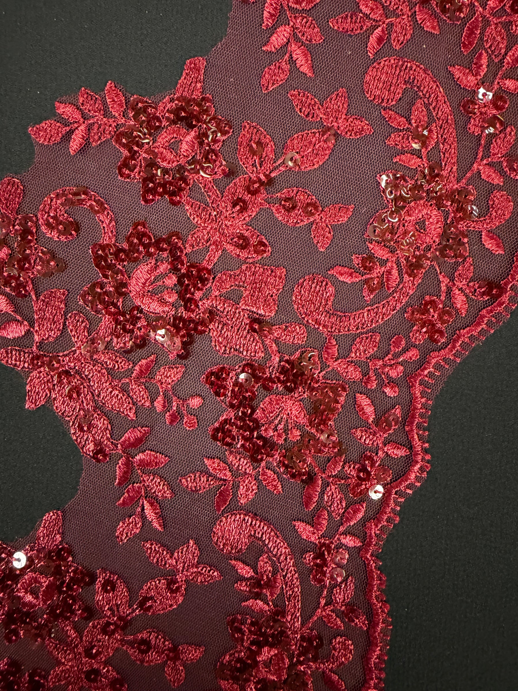 Bordure à sequins lie-de-vin - T661