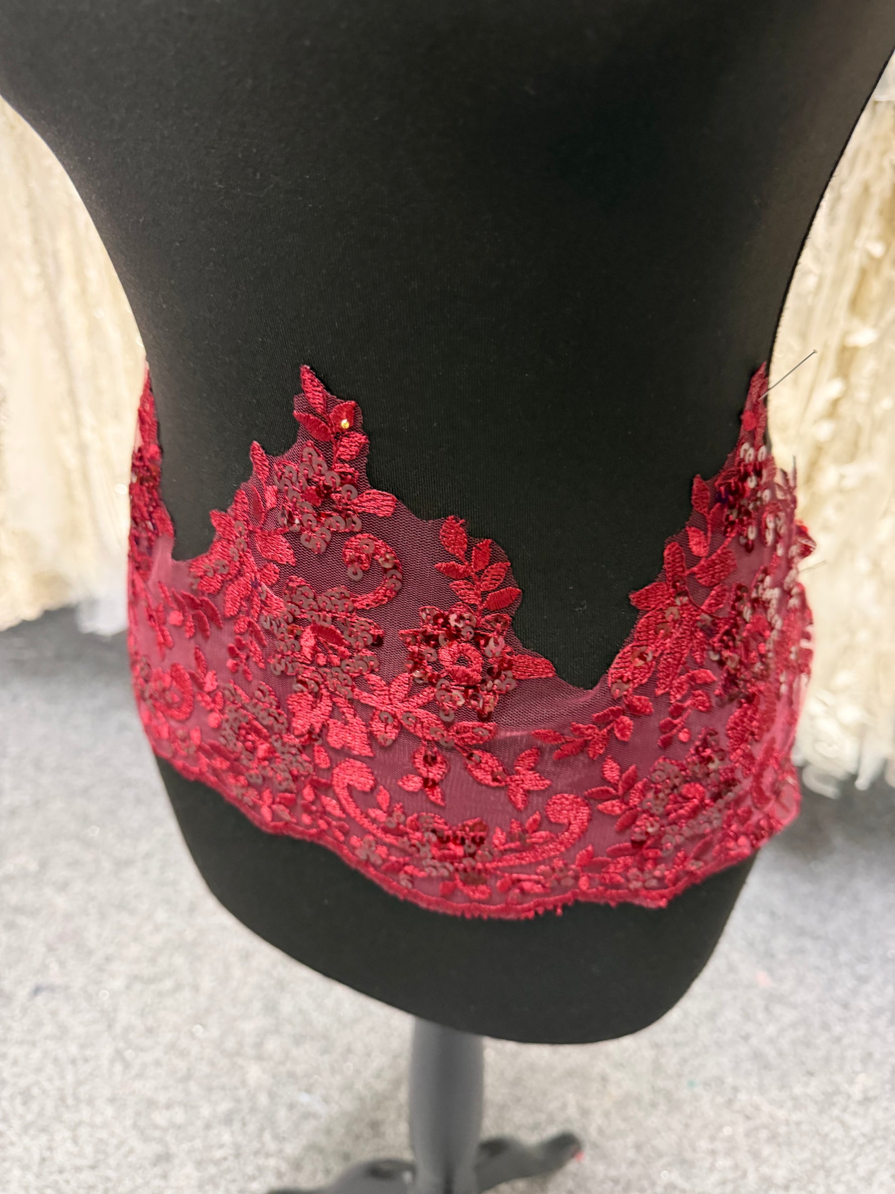 Bordure à sequins lie-de-vin - T661