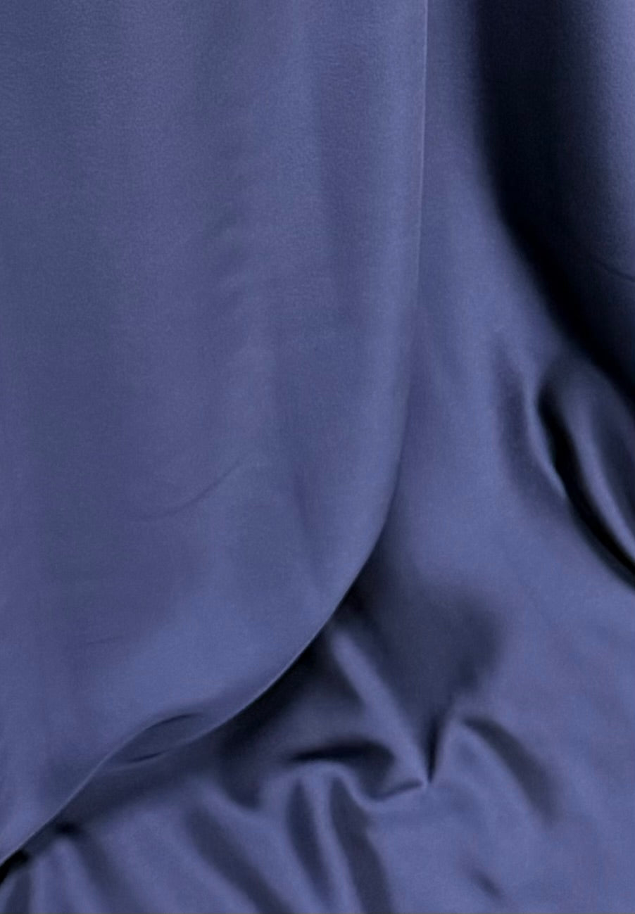 Satin épais doux bleu marine - PB1009