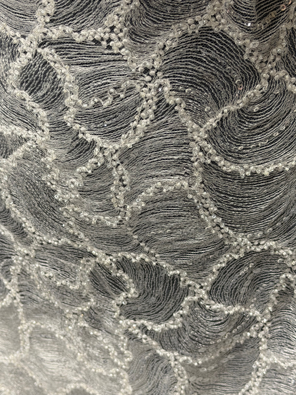 Ivory Beaded Embroidery Lace - P825