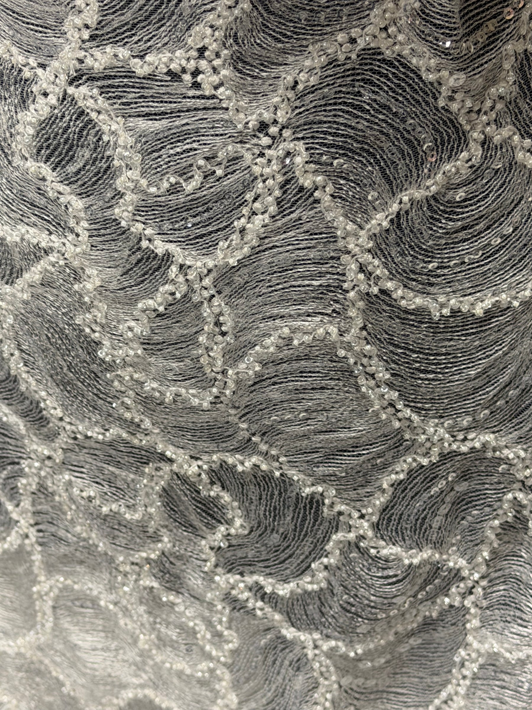 Ivory Beaded Embroidery Lace - P825