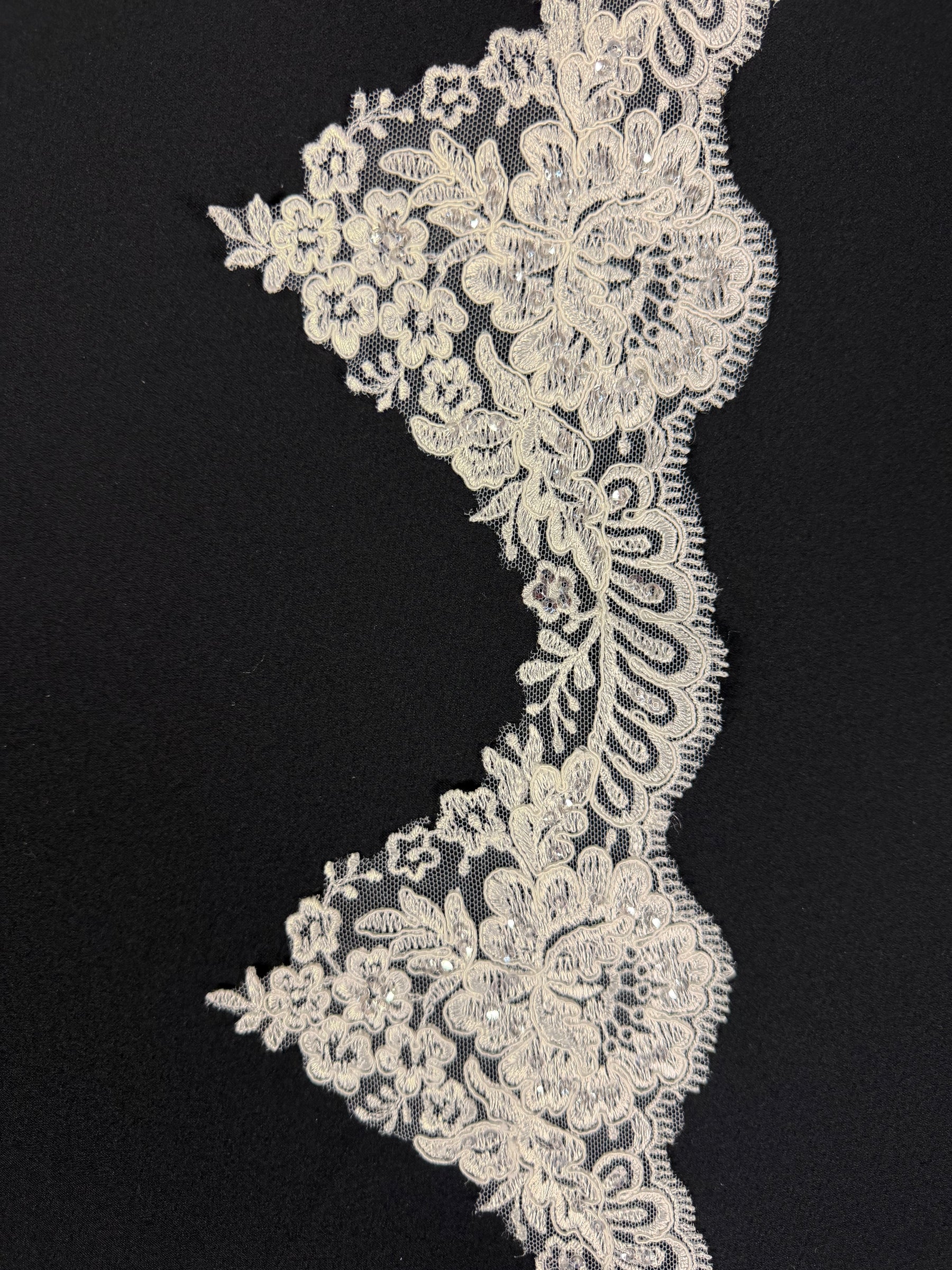 Ganse à paillettes cordonnée ivoire - T418