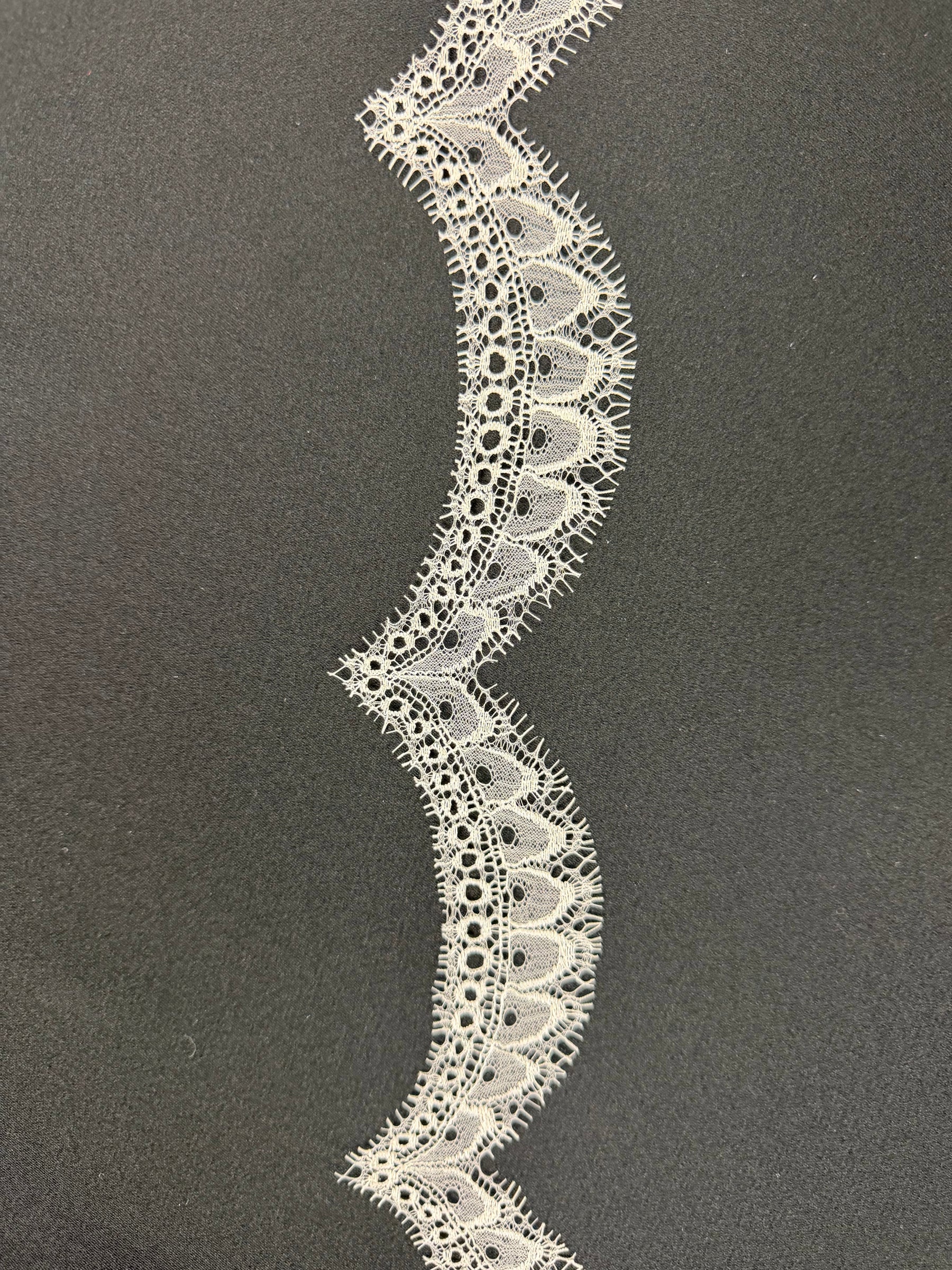 Bordure en dentelle française ivoire - T595
