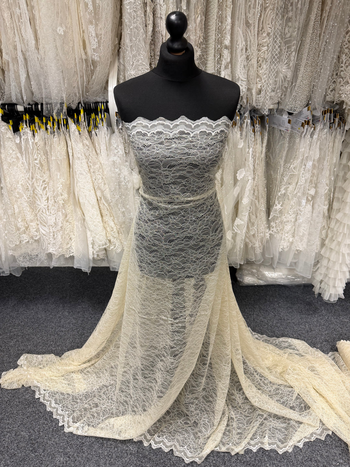 Dentelle Raschel coloris Champagne - P412
