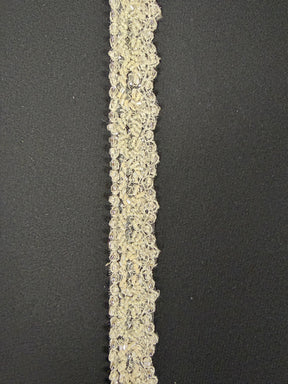 Bordure perlée et pailletée ivoire - T314