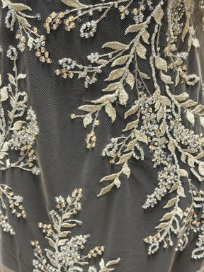 Tulle brodé orné de perles - EB1086