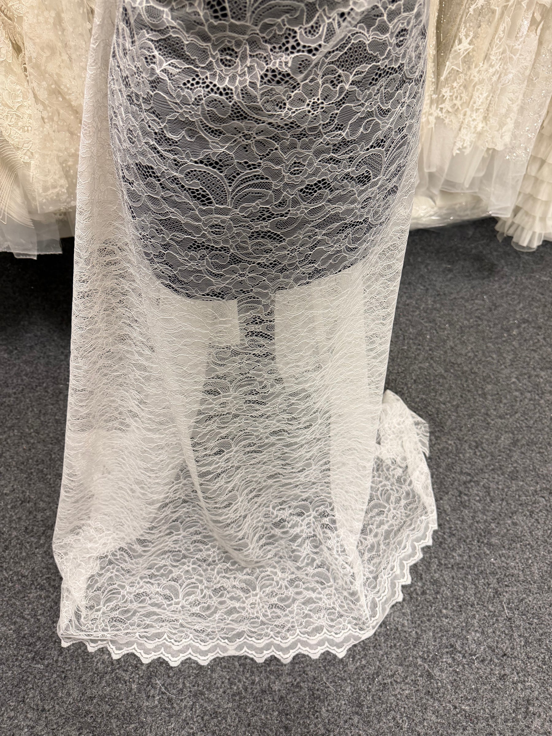 Dentelle Raschel ivoire - P412
