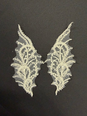 Appliques de dentelle perlée ivoire - MT4012
