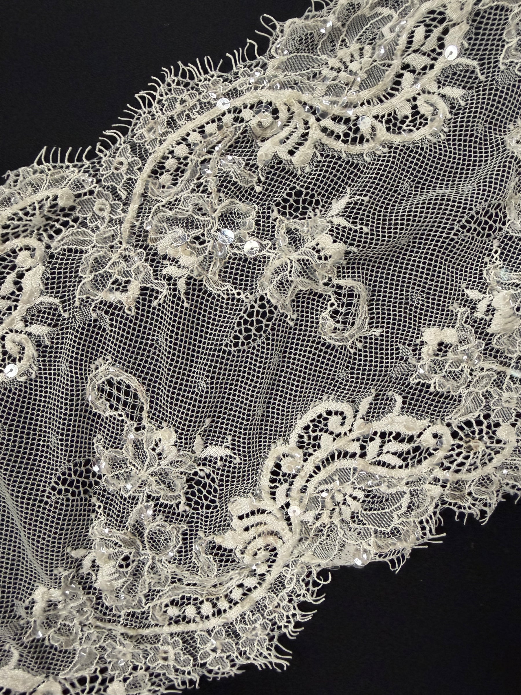 Bordure à sequins ivoire - T374