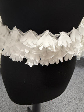 Bordure à paillettes 3D ivoire - T371