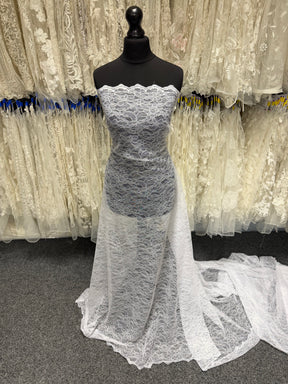 Dentelle Raschel blanche - P412