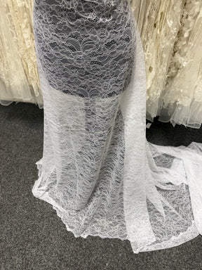 Dentelle Raschel blanche - P412