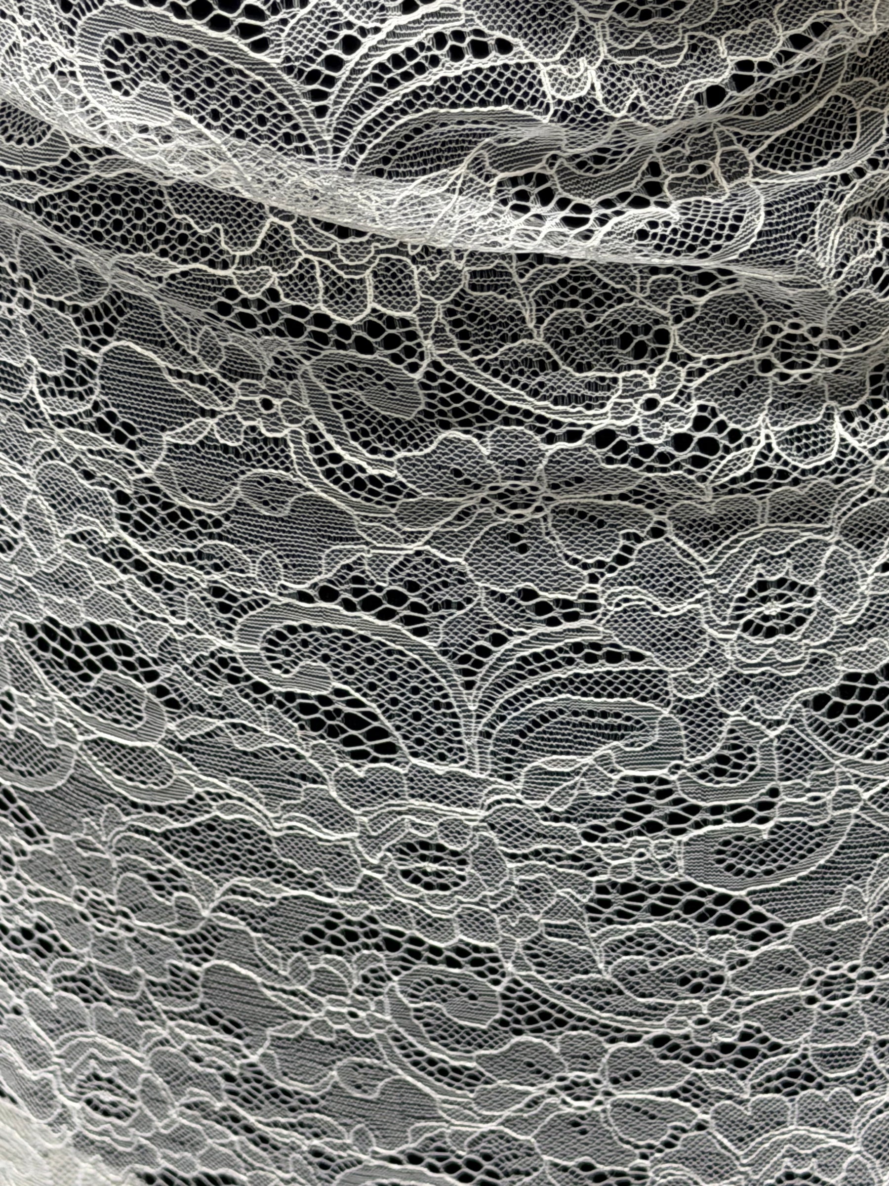 Dentelle Raschel blanche - P412