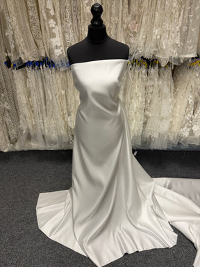 Satin de polyester ivoire - Pur