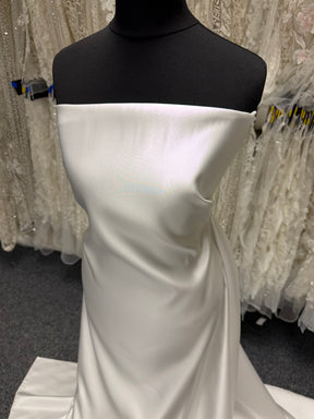 Satin de polyester ivoire - Pur