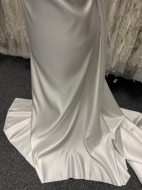 Satin de polyester ivoire - Pur