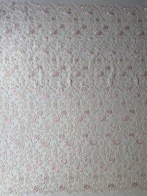 Dentelle brodée rose coquillage - EB5042