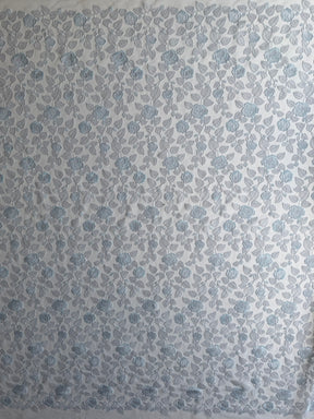 Dentelle brodée argent et bleu - EB5042