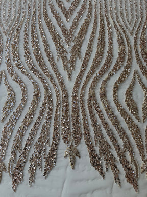 Tulle brodé or et perles - EB1104