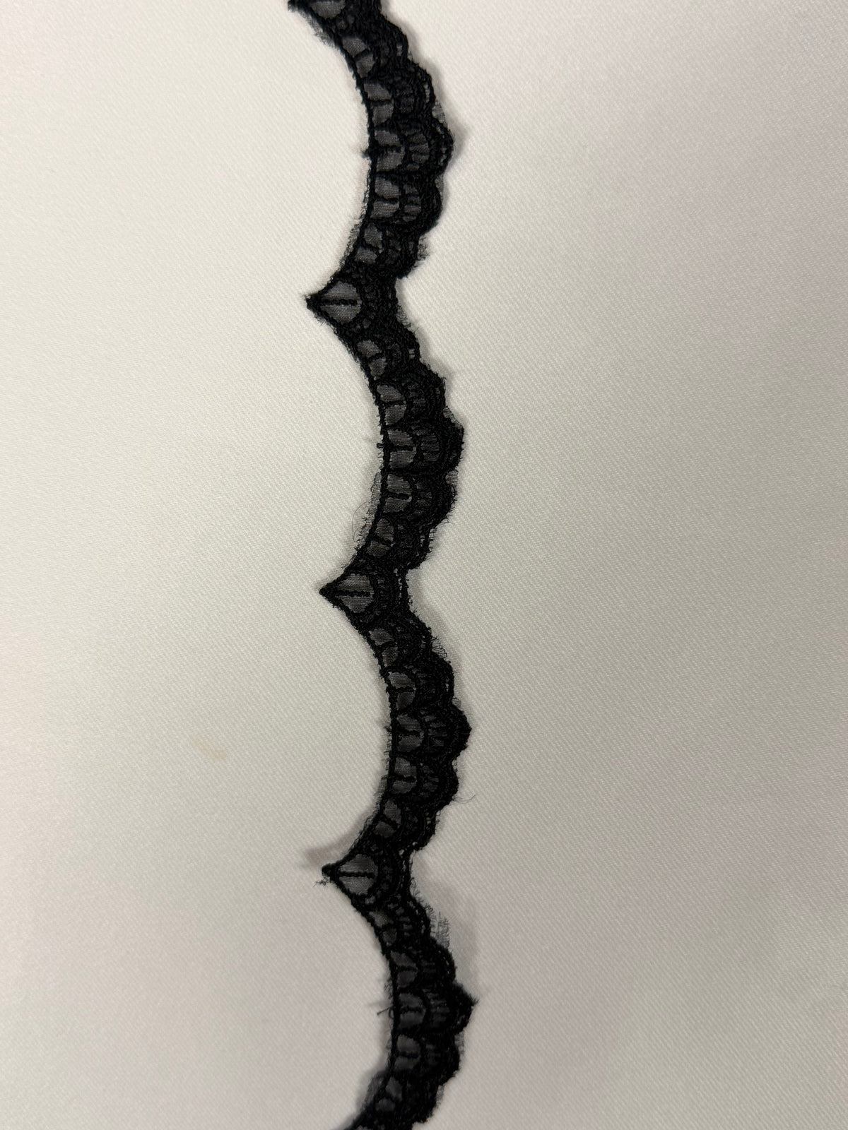 Bordure en dentelle brodée noire - T232