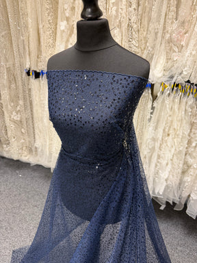 Tulle à sequins brodés bleu marine – EB3001