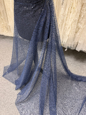 Tulle à sequins brodés bleu marine – EB3001