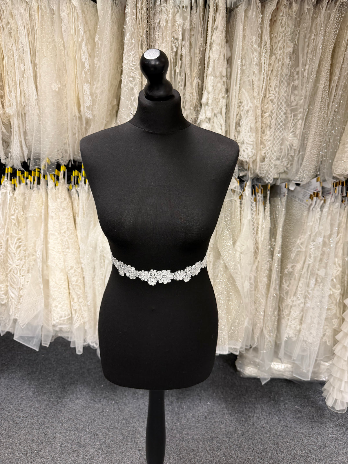Galon de dentelle brodée ivoire - T934