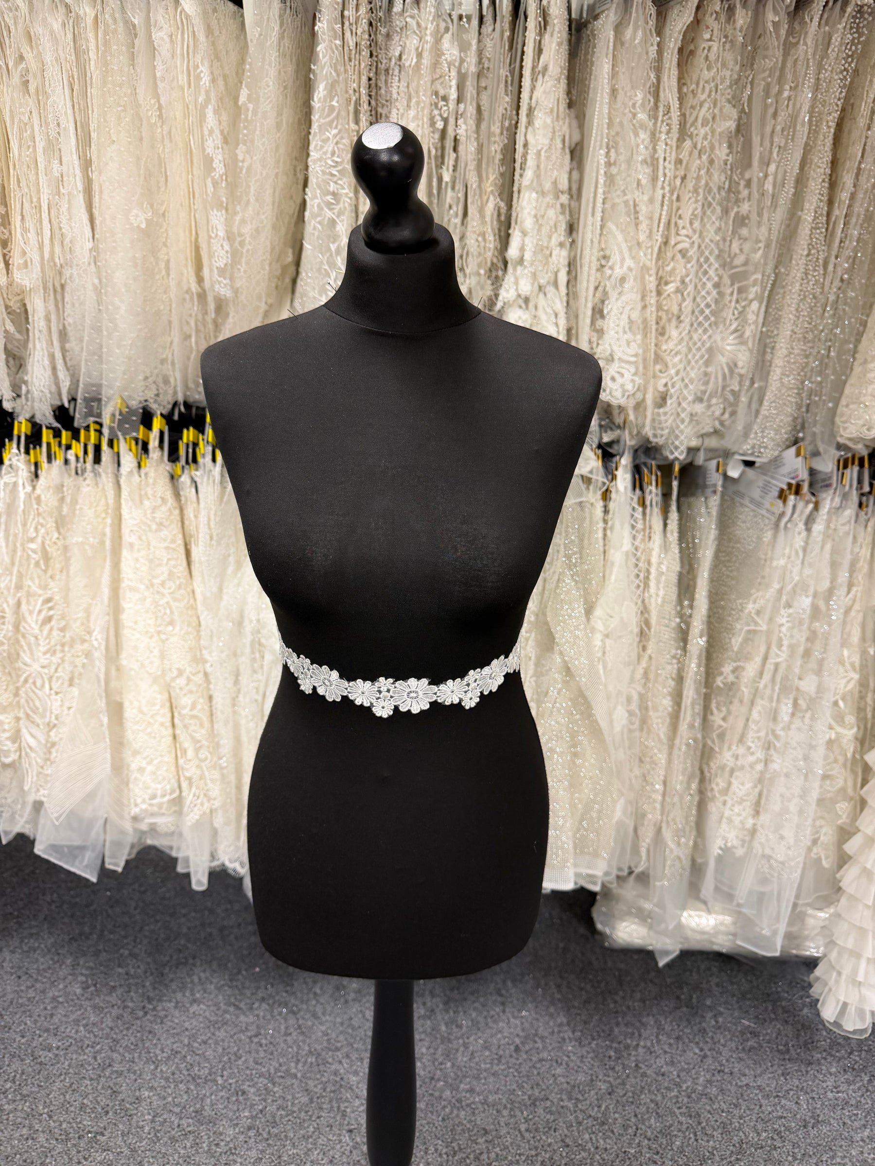 Galon de dentelle brodée ivoire - T934