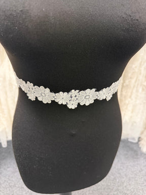 Galon de dentelle brodée ivoire - T934