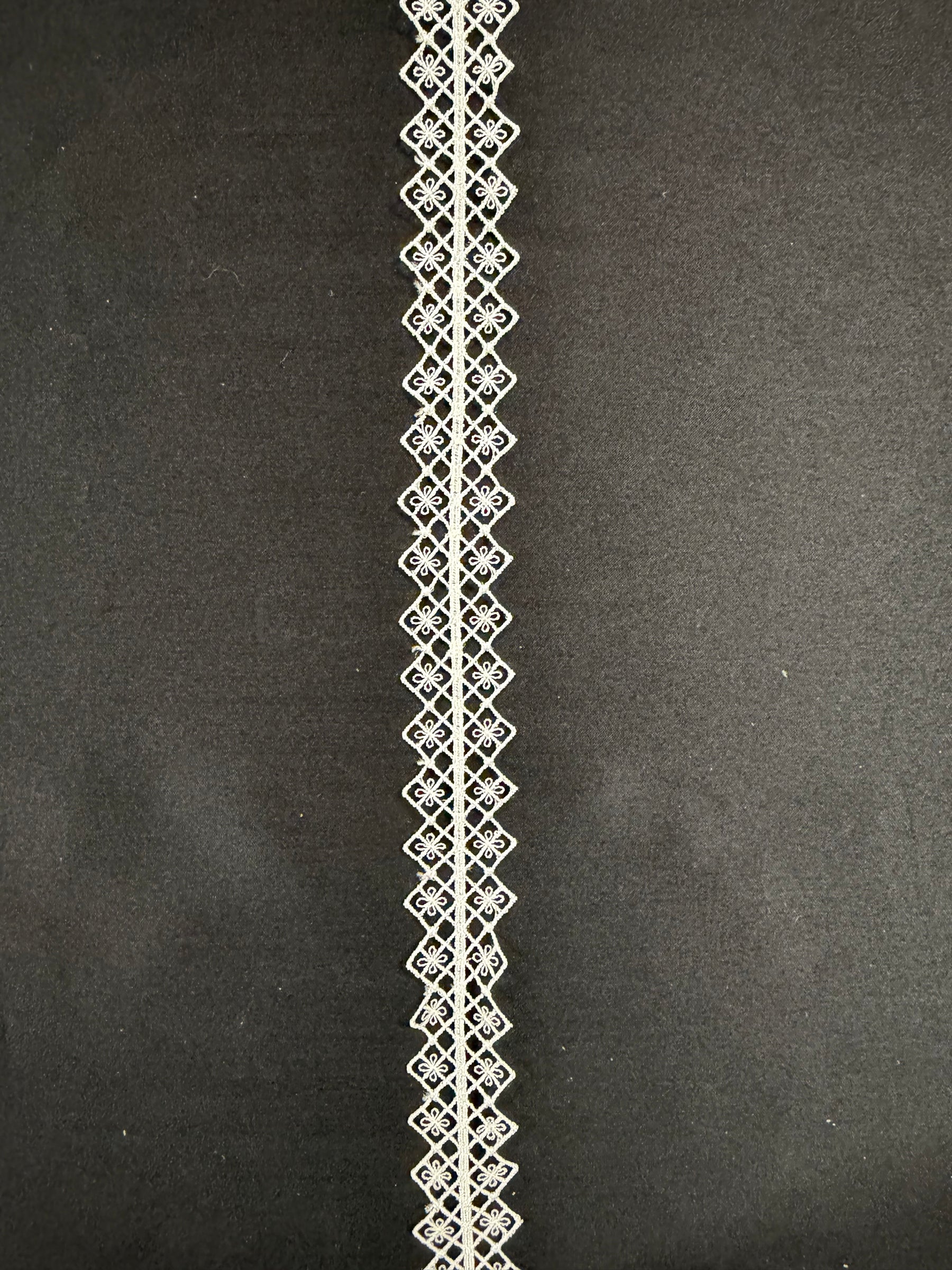 Bordure en dentelle brodée ivoire - T936