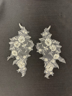 Argent avec Appliques en Dentelle Perlée Vin - T243
