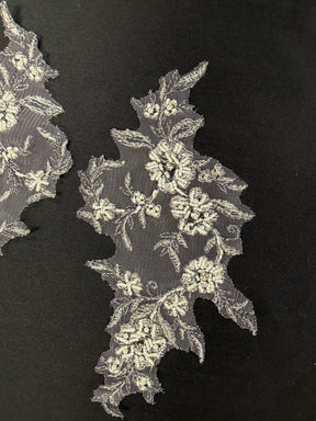Argent avec Appliques en Dentelle Perlée Vin - T243