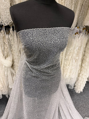 Tulle à sequins argentés brodés – EB3001