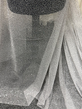 Tulle à sequins argentés brodés – EB3001