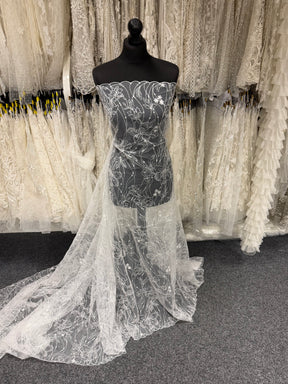 Dentelle brodée de paillettes ivoire - Atley