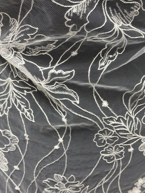 Dentelle brodée de paillettes ivoire - Atley