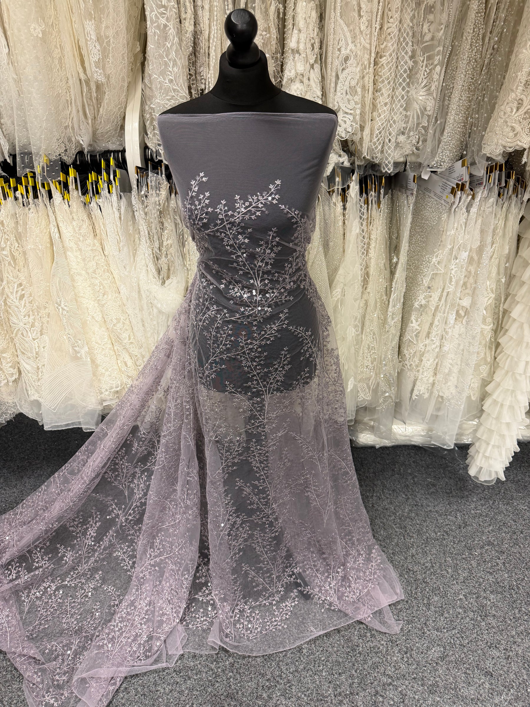 Dentelle à paillettes violettes - EB3065