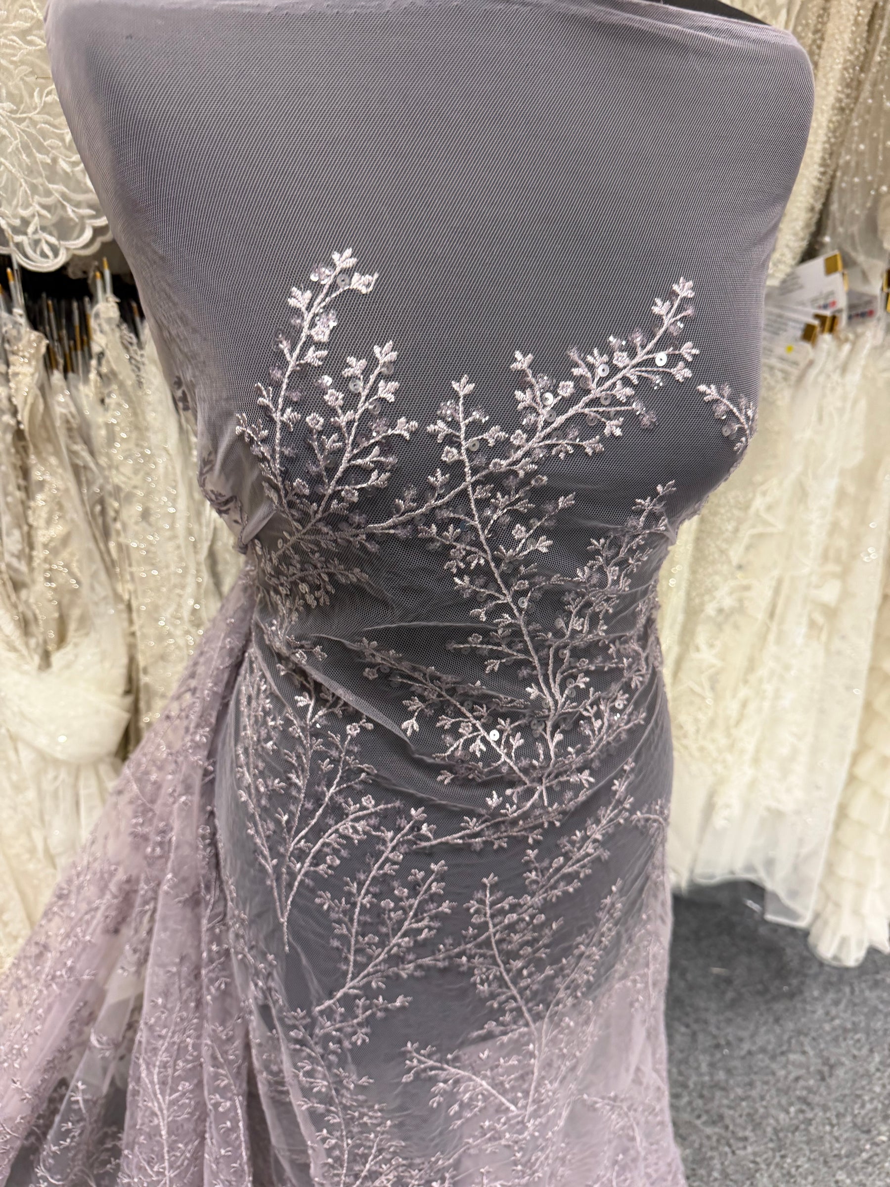 Dentelle à paillettes violettes - EB3065