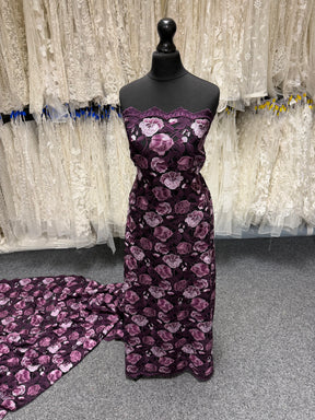 Dentelle brodée violette - EB5024